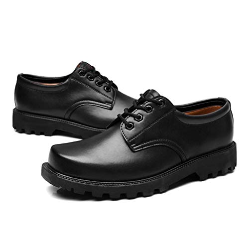 Zapatos de Seguridad de Piel Hombre Zapatos Oxford Vestir Negocios Formal Calzado con Puntera de Acero Trabajo S3 Zapatos casuales Comodos Yvelands(Negro,43)