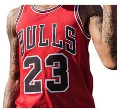 ZEH Camiseta de baloncesto para hombre de la NBA Michael Jordan 23 Chicago Bulls Retro Gym Chaleco deportivo (color: rojo, tamaño: M) FACAI (color: rojo, tamaño: M)
