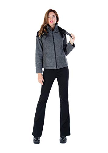 ZERGATIK - Chaqueta COMBINADA Cuello Envolvente 'XANPO' Mujer Color: Gris Talla: XS