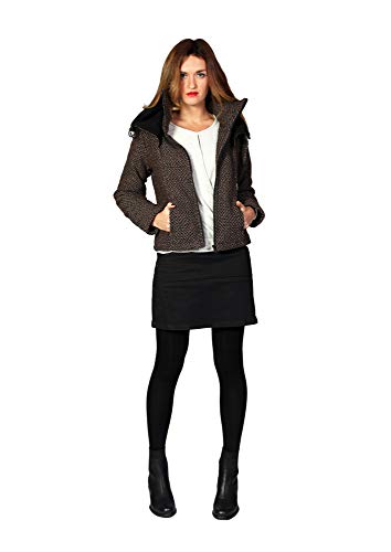 ZERGATIK - Chaqueta COMBINADA Cuello Envolvente 'XANPO' Mujer Color: Negro Talla: XS