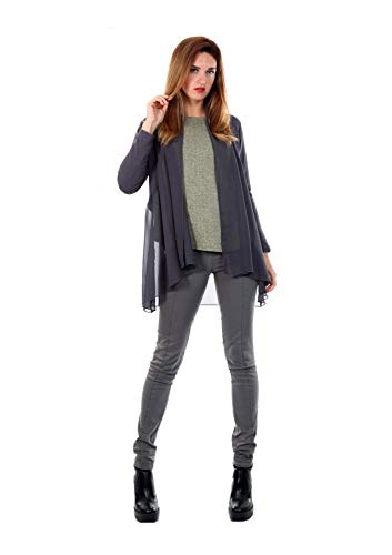 ZERGATIK - Chaquetas TUNTO Mujer Color: Gris Talla: Talla única