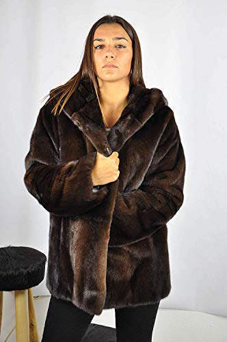 Zerimar Chaqueta Vison Peletería | Chaquetas Mujer | Chaquetas Mujer Pelo | Chaqueta Elegante Mujer | Abrigo Mujer | Abrigo Mujer Pelo