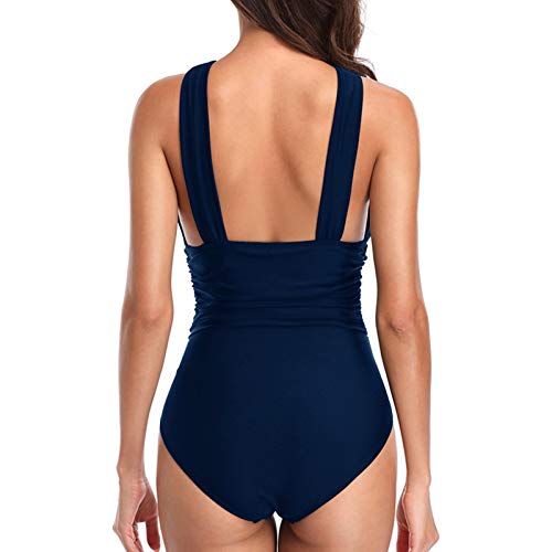 ZGMA Bañadores Mujer Reductores Liso Color Calzedonia con Relleno Elegante Alta Cintura Traje de Baño de Una Pieza