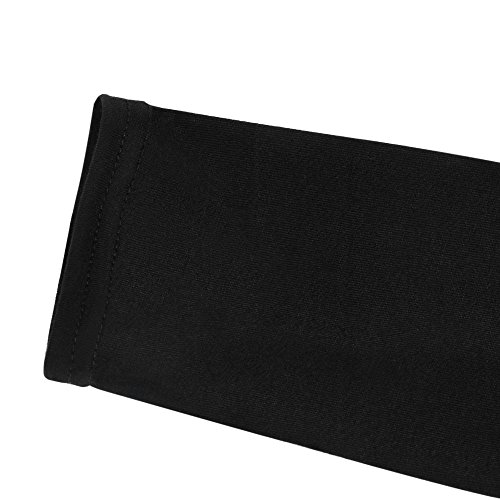 ZHANGNA Mujer Sexy Manga Larga Casual Maxi Vestido con Bolsillo (Negro, Medium)