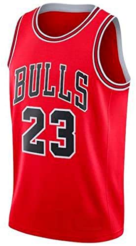 Zhao Xuan Trade Jersey Bulls Masculino Campeón de la NBA Vintage Michael Jordan Jersey Chicago Bulls # 23 Jersey de Baloncesto Swingman de Malla (Rojo, M)