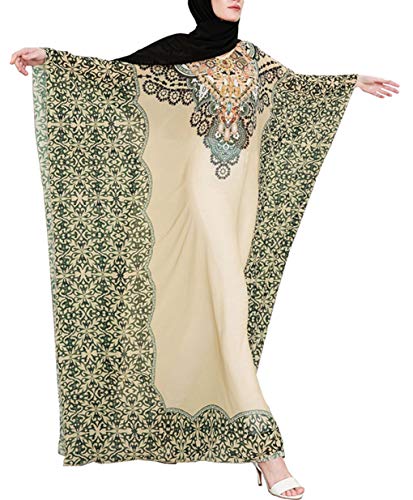 zhbotaolang Vestidos de los Arabes Mujer - Caftan Musulman Abrigo Maxi Largo Elegantes Abaya Dubai Gasa
