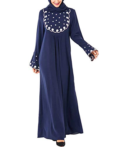Zhhlaixing Vestido de Mujer Farasha Kaftan Musulman - Islámica Arabe de Gran Tamaño Vestidos Largos Maxi Ropa Turcos Dubai Marruecos Arabia Saudi Abaya Mujer Elegante Manga Larga Vestidos Casual
