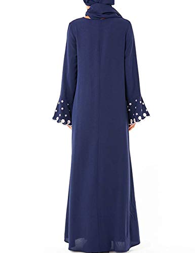 Zhhlaixing Vestido de Mujer Farasha Kaftan Musulman - Islámica Arabe de Gran Tamaño Vestidos Largos Maxi Ropa Turcos Dubai Marruecos Arabia Saudi Abaya Mujer Elegante Manga Larga Vestidos Casual