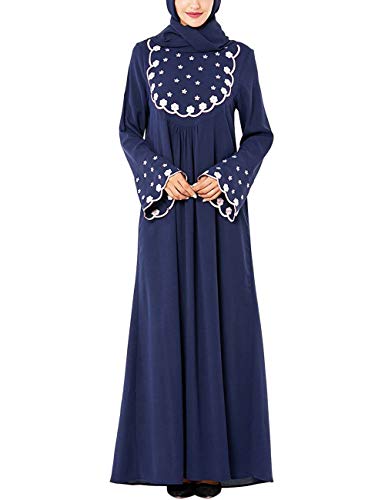 Zhhlaixing Vestido de Mujer Farasha Kaftan Musulman - Islámica Arabe de Gran Tamaño Vestidos Largos Maxi Ropa Turcos Dubai Marruecos Arabia Saudi Abaya Mujer Elegante Manga Larga Vestidos Casual