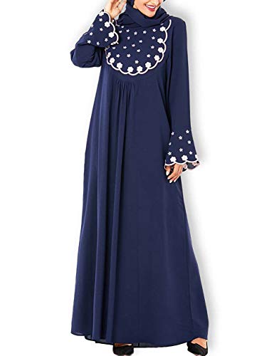 Zhhlaixing Vestido de Mujer Farasha Kaftan Musulman - Islámica Arabe de Gran Tamaño Vestidos Largos Maxi Ropa Turcos Dubai Marruecos Arabia Saudi Abaya Mujer Elegante Manga Larga Vestidos Casual