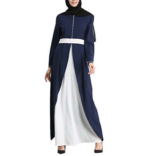 Zhuhaitf Empalme Largo Musulmanes Maxi Dresses Vestir Abaya Estilo Maxi Vestidos Islámico Medio Este para Fiesta Cóctel