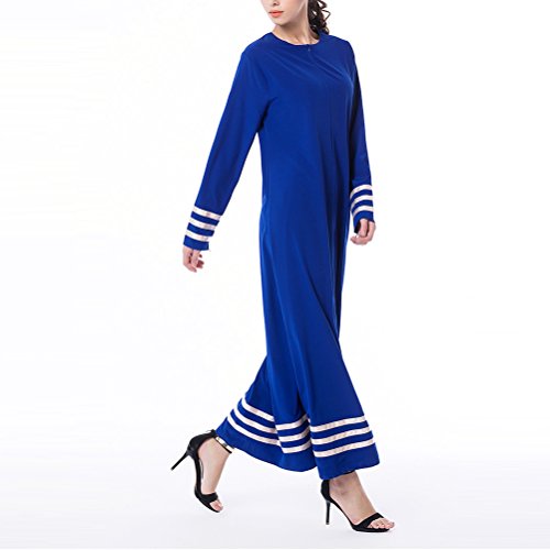 Zhuhaitf Musulman Malasia Turcos Kaftan Dubai Caftán Jalabiyas Marruecos Robe Vestidos Tallas Grandes para Mujeres Maxi Azul