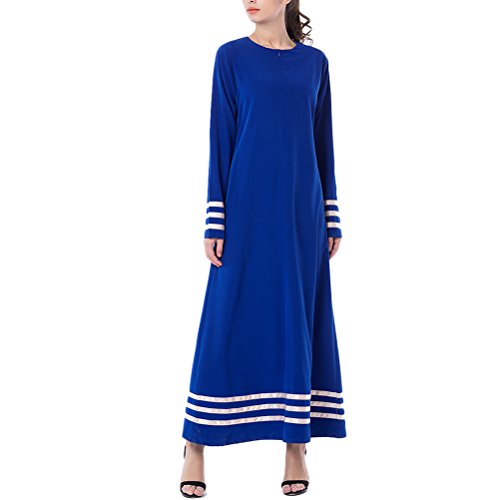 Zhuhaitf Musulman Malasia Turcos Kaftan Dubai Caftán Jalabiyas Marruecos Robe Vestidos Tallas Grandes para Mujeres Maxi Azul