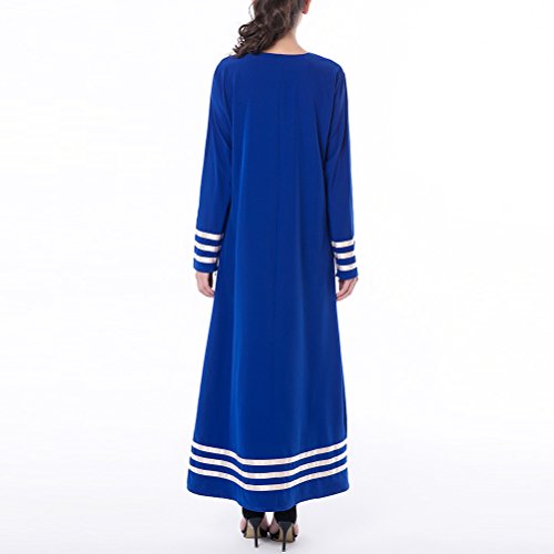 Zhuhaitf Musulman Malasia Turcos Kaftan Dubai Caftán Jalabiyas Marruecos Robe Vestidos Tallas Grandes para Mujeres Maxi Azul