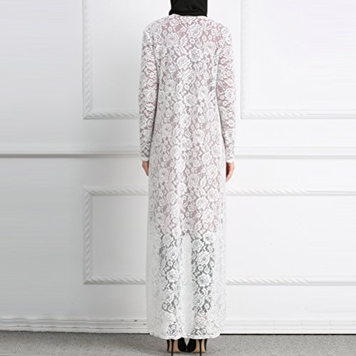 Zhuhaitf Respirable Maxi Dresses Lace Túnica Abaya Maxi Estilo Medio Este Musulmanes Túnica para Cóctel Noche Fiesta Boda