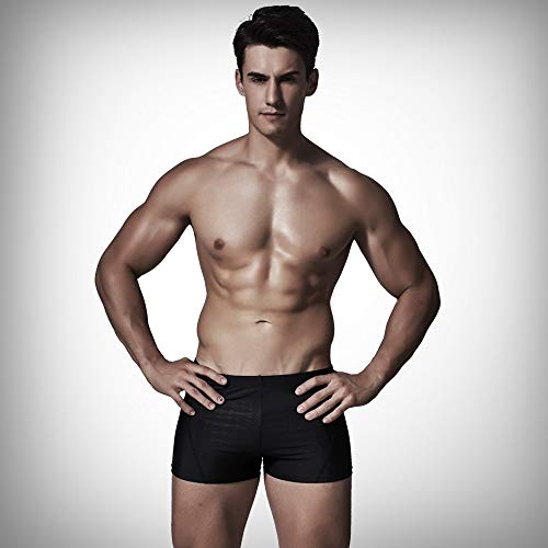 Z.L.F.J.P Troncos de natación para Hombre Traje de baño Impermeable Plaza elástico for Las piernas del Traje de baño de Surf Beach Bañador Corto Briefs (Color : Short, Size : L)