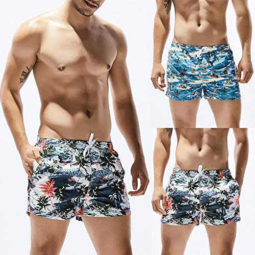 ZODOF Bañador de Natación Boxer para Hombre, Hombre Bañador Traje de Baño Pantalones Cortos Playa Piscina, Hombre Verano Pantalones Cortos Moda Cintura Elástica Secado Rápido Bañadores