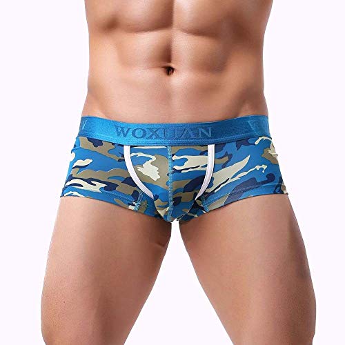 ZODOF Bragas Hombre Bragas Pantalones Cortos Ropa Interior Suave Bolsa de Bombeo Camuflaje impresión nderpant Ropa Interior Sexy Ropa Interior Hombre Ropa Hombre(Azul)