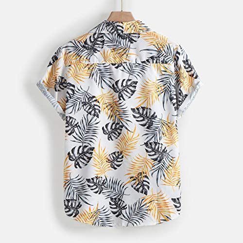 ZODOF Camisa Hawaiana Manga Corta Hombre Manga Corta Básico con Botones Camisa Hawaiana Hombre Camiseta Fruta Floral Estampado Formales Tops