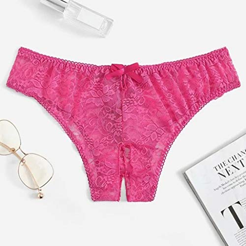 ZODOF Lencería Atractivo T-Back Tanga de Floral Lace de Mujeres,Lencería Mujer Sexy Bragas Encaje Abierto Entrepierna Tentación Tanga Lenceria Mujer Sexy eróticas Abierta