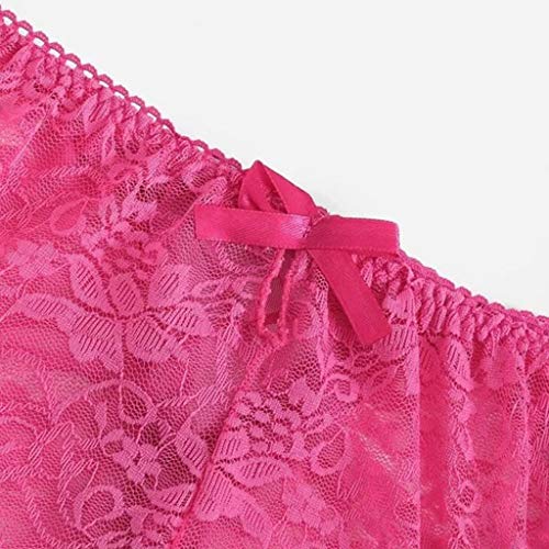 ZODOF Lencería Atractivo T-Back Tanga de Floral Lace de Mujeres,Lencería Mujer Sexy Bragas Encaje Abierto Entrepierna Tentación Tanga Lenceria Mujer Sexy eróticas Abierta