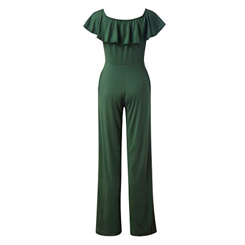 ZODOF Monos De Vestir Mujer Largo Elegante Verano Tallas Grandes Mono de Manga Corta señoras Jumpsuit Monos Mujer Fiesta Playsuits