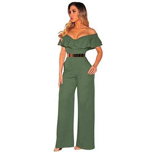 ZODOF Monos De Vestir Mujer Largo Elegante Verano Tallas Grandes Mono de Manga Corta señoras Jumpsuit Monos Mujer Fiesta Playsuits