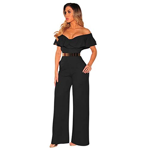 ZODOF Monos De Vestir Mujer Largo Elegante Verano Tallas Grandes Mono de Manga Corta señoras Jumpsuit Monos Mujer Fiesta Playsuits