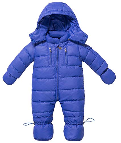 ZOEREA Bebé Trajes de Nieve con Guantes y Botines Niñas Recién Nacido Mameluco Mono con Capucha Invierno Conjunto de Ropa de 0-18 Meses