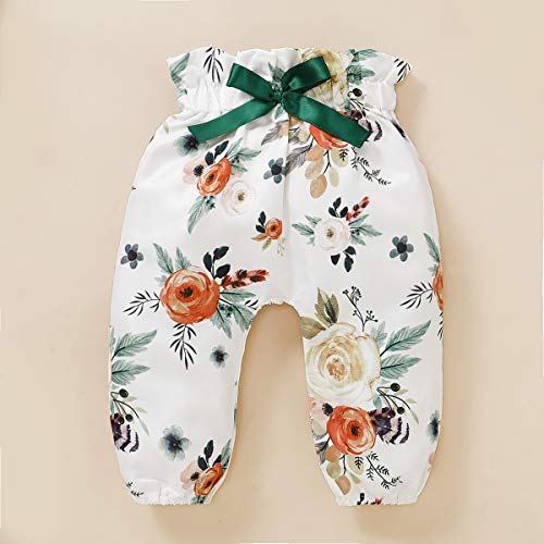 ZOEREA Conjunto de Ropa de Bebé Niña Manga Larga Mameluco con Volantes Mono Body + Pantalones Floral + Venda Recién Nacido Niñas Otoño Primavera Trajes 3 Piezas