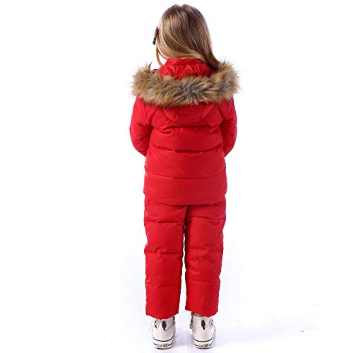 ZOEREA Trajes de Esquí para Niñas Chaquetas Niño Abrigos con Capucha + Pantalones de Nieve Invierno Ropa Set 2 Piezas
