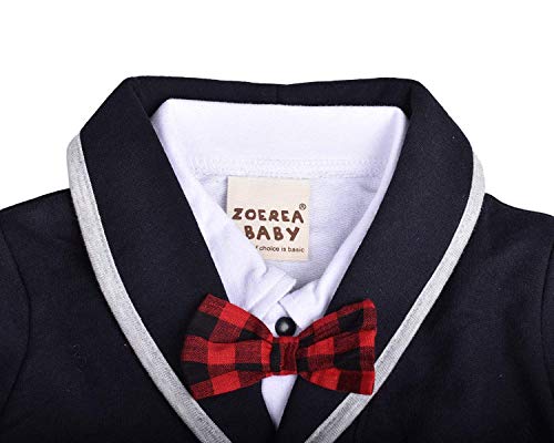 ZOEREA Uno-Pedazos del Mameluco de los bebés se Adapta a la Pajarita Bautismo Smoking de la Boda del Mono del algodón para la Boda Bautismo