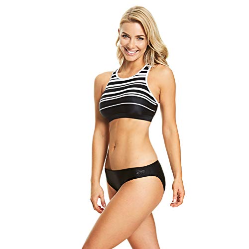 Zoggs Monochrome Crop Bikini, Mujer, Negro/Blanco, 42