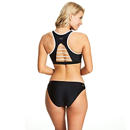 Zoggs Monochrome Crop Bikini, Mujer, Negro/Blanco, 42