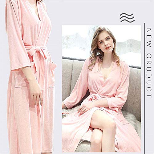 ZSDGY Bata de baño de Pareja Delgada/Toalla de baño para Mujer/Pijamas de Hombre/Ampliado para Aumentar el Albornoz H-M