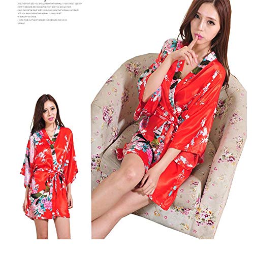 ZSDGY Ropa de Mujer/Pijamas de Ocio/Chaquetas Cortas Estampadas/Batas de Frenos H-M