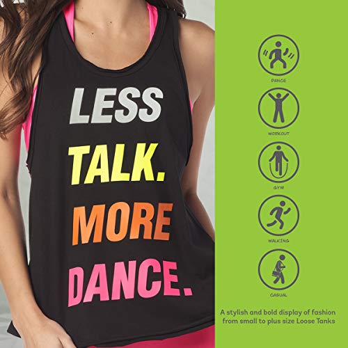 Zumba Negro Gimnasio Camisetas Tirantes Mujer Suelta Fitness Entrenamiento Deportivo Top, Bold Black 17, Small