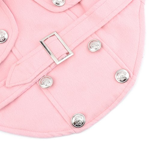 ZUNEA Cazadora de Lana Europea pequeño Perro Gato Abrigos de Invierno Chaqueta Traje de Neopreno paño Grueso y Suave cálido Pechos Cruzados Ropa para Mascotas Ropa Rosa Grande