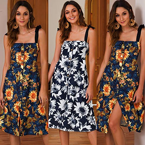 ZWH 2019 Amazon Ebay Deseo Soporte Separado diciéndole a Sunflower Ballfly deslizándose por Vestido (Color : Green Ink, Size : L)