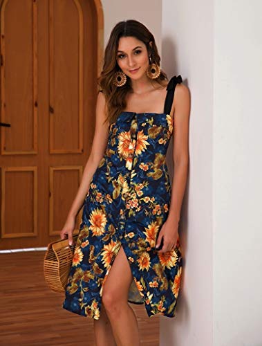 ZWH 2019 Amazon Ebay Deseo Soporte Separado diciéndole a Sunflower Ballfly deslizándose por Vestido (Color : Green Ink, Size : L)