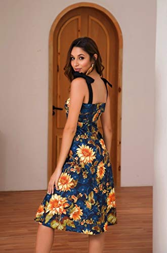 ZWH 2019 Amazon Ebay Deseo Soporte Separado diciéndole a Sunflower Ballfly deslizándose por Vestido (Color : Green Ink, Size : L)