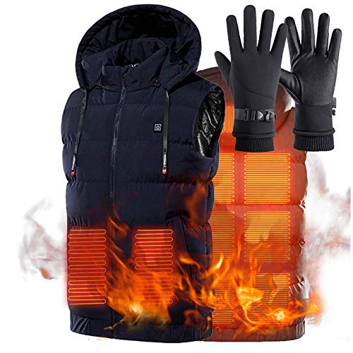 ZYQDRZ Chaleco Liviano con CalefaccióN, Abrigo con Capucha CáLido para El Cuerpo Recargable por USB, Utilizado para Andar En Motocicleta Al Aire Libre Y Cazar,Azul,6XL