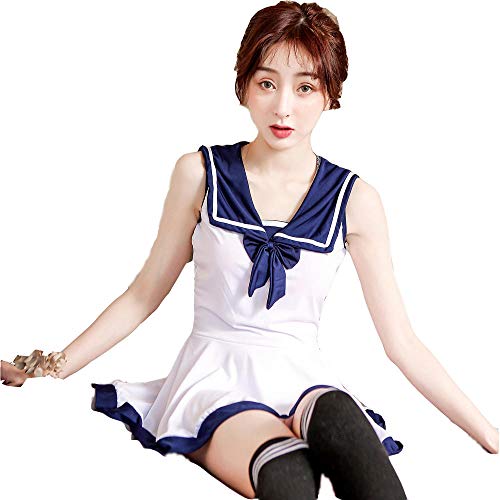 zysymx Diesel Ropa Interior hombreLencería Camisón Siamés Femenino Marinero Uniforme de Estudiante Pijama Loli Lindo-Azul + Calcetines de Estudiante_Un tamañoropa Interior Hello Kitty Mujer