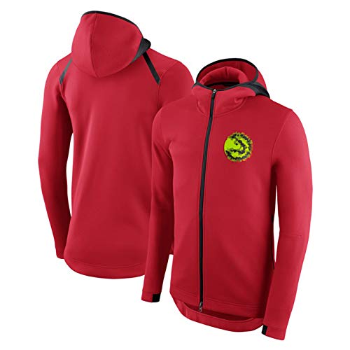 ZZZT Atlanta Hawks Basketball Hombre con Capucha Softy Friendly Friendly Casual Cómodo Pullover, 3XL (190-195 cm) Red-XL