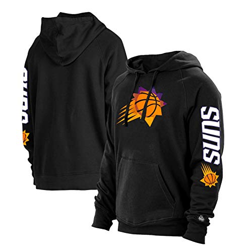 ZZZT Camisa Casual para Hombre Baloncesto Sudadera con Capucha Phoenix Suns Sports Shirt Casual Pullover Logo Sudadera, XXXL (190-195 cm) Black-XXL