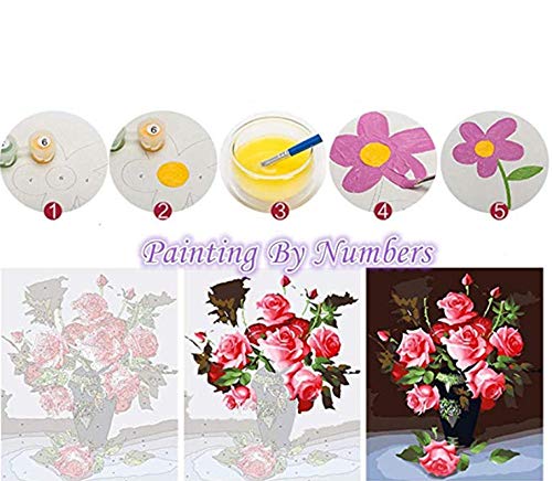 ZZZXX Pintar por Numeros Adultos Niños Pareja, Ambulante, con, Perro Pintura por Números con Pinceles Y Pinturas Decoraciones para El Hogar