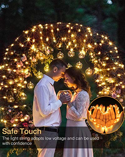 [1 Pack] Guirnaldas Luces Exterior Solar, Litogo Luces Led Solares Exteriores Jardin 12m 120 LED 8 Modos Cadena de Luces Decoracion para Navidad, Terraza, Fiestas, Bodas, Patio, Jardines, Festivales