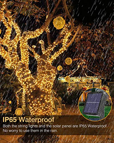[1 Pack] Guirnaldas Luces Exterior Solar, Litogo Luces Led Solares Exteriores Jardin 12m 120 LED 8 Modos Cadena de Luces Decoracion para Navidad, Terraza, Fiestas, Bodas, Patio, Jardines, Festivales