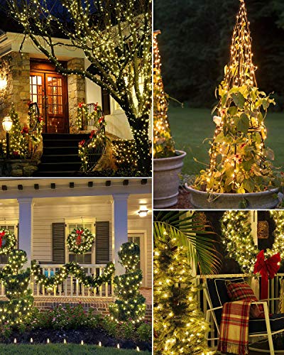 [1 Pack] Guirnaldas Luces Exterior Solar, Litogo Luces Led Solares Exteriores Jardin 12m 120 LED 8 Modos Cadena de Luces Decoracion para Navidad, Terraza, Fiestas, Bodas, Patio, Jardines, Festivales