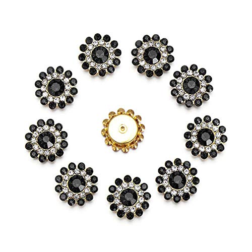 10 piezas de botones de diamantes de imitación de flores para decoración de bodas, botones Vintage, ropa, costura, horquilla de perlas, manualidades para joyería, 2